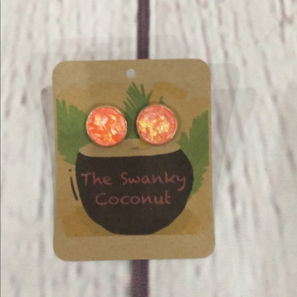 Opal Fire Orange Earings